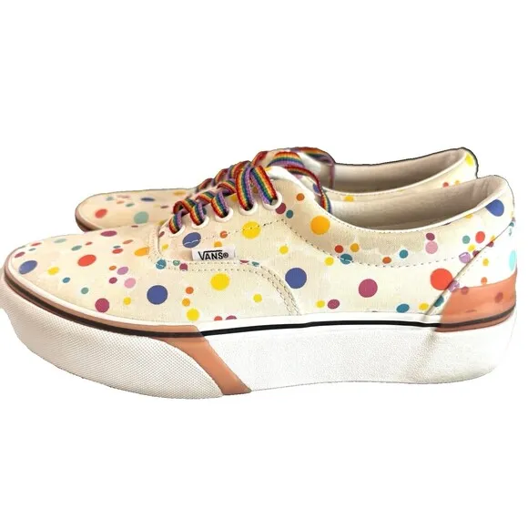 Vans Rare UV Activated Stacked Floral Polka Dot Shoes Sneakers 8 Men 9.5 Women