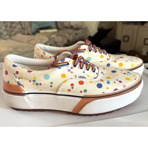 Vans Rare UV Activated Stacked Floral Polka Dot Shoes Sneakers 8 Men 9.5 Women