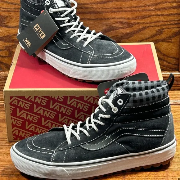 Vans Sk8 Hi Mte 1 Plaid Grey White Boots
