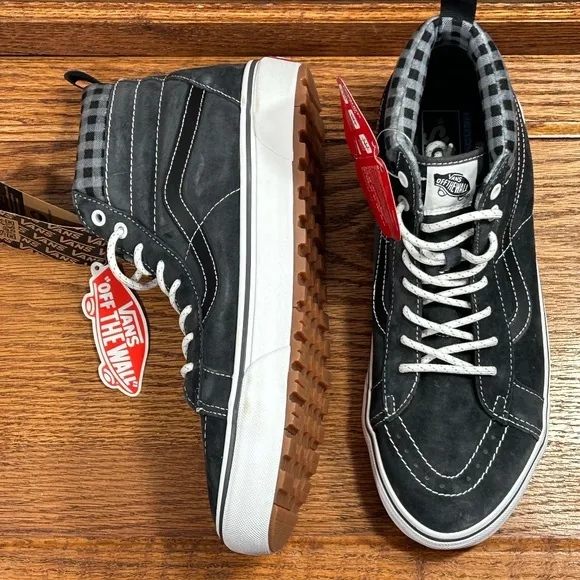 Vans Sk8 Hi Mte 1 Plaid Grey White Boots