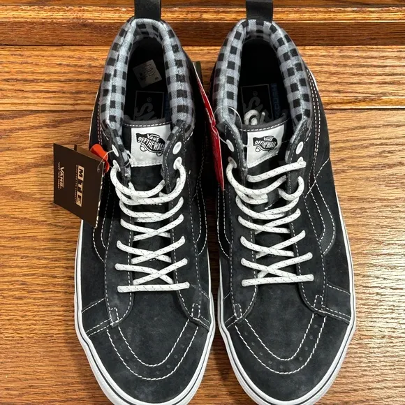 Vans Sk8 Hi Mte 1 Plaid Grey White Boots