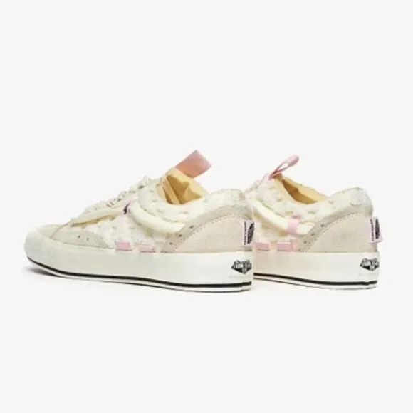 Vans Sz Womens 5.5 Mens 4 Rare Old Skool Cap LX Deconstructed Cream Pink