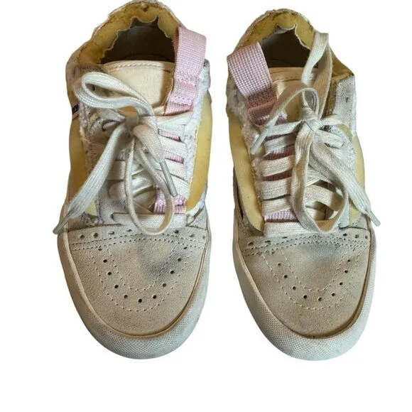 Vans Sz Womens 5.5 Mens 4 Rare Old Skool Cap LX Deconstructed Cream Pink