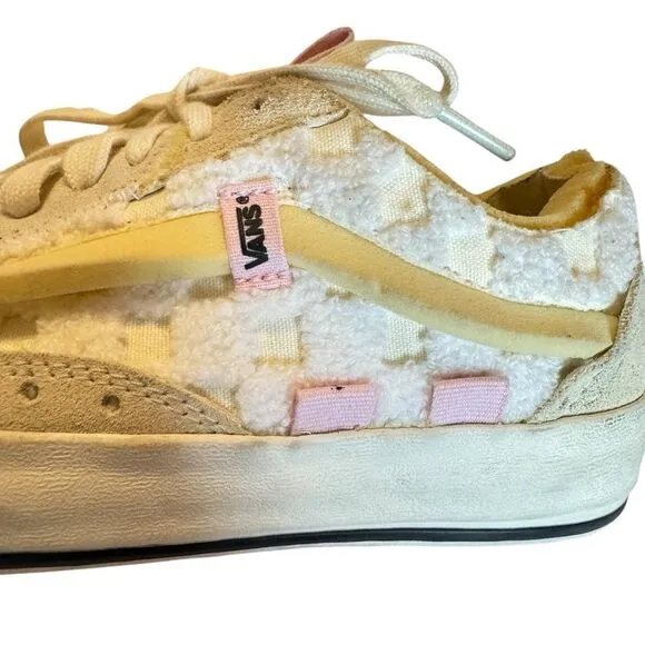 Vans Sz Womens 5.5 Mens 4 Rare Old Skool Cap LX Deconstructed Cream Pink