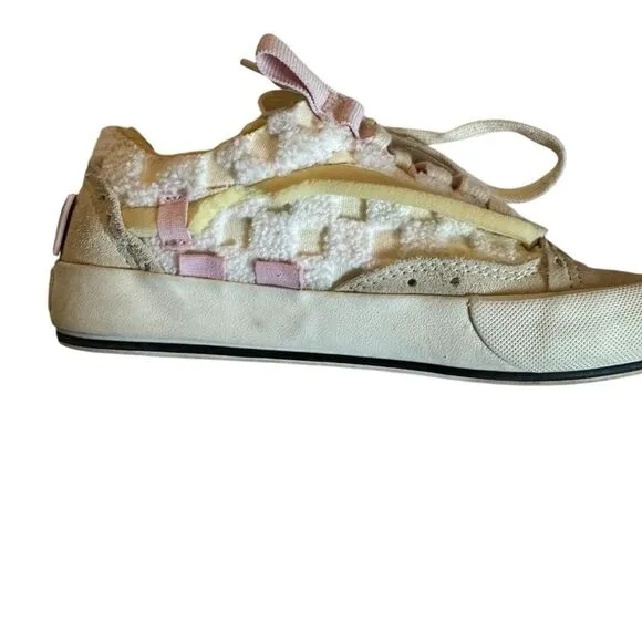 Vans Sz Womens 5.5 Mens 4 Rare Old Skool Cap LX Deconstructed Cream Pink