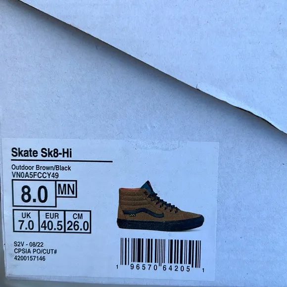 Vans WMNS Skate Sk8-HiOutdoor Brown/BlackVN0ASFCCY49Sneakers Boots