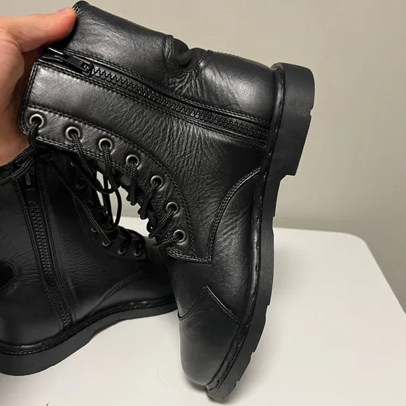 Verillas Rider Combat Boots Leather Black Men’s US 8 Wide