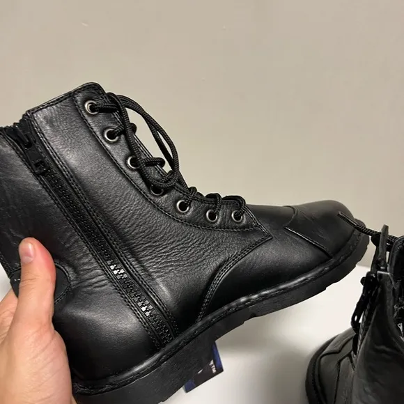 Verillas Rider Combat Boots Leather Black Men’s US 8 Wide