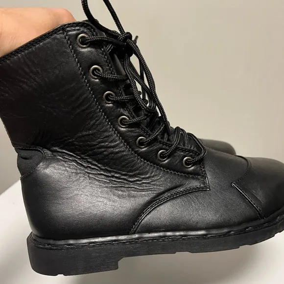 Verillas Rider Combat Boots Leather Black Men’s US 8 Wide