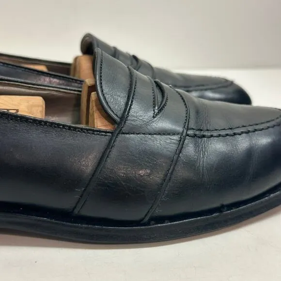 VERY GOOD Alden 681 Black Calf Full Strap Slip-On Penny Loafer 10.5 Narrow AA/B
