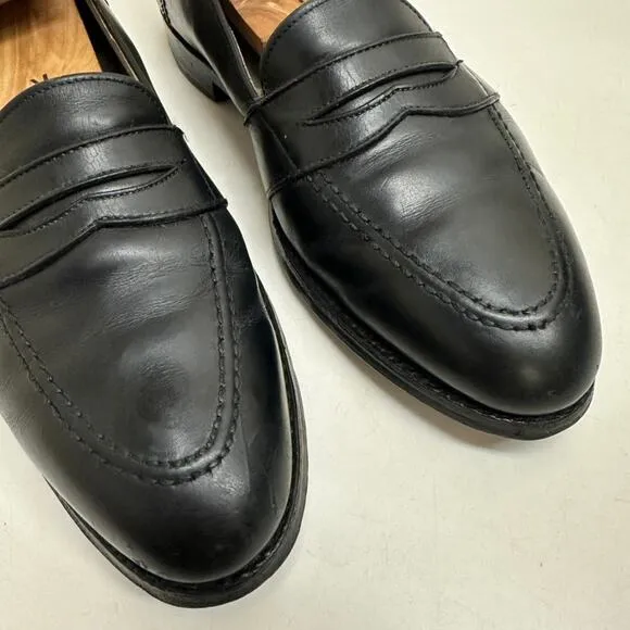 VERY GOOD Alden 681 Black Calf Full Strap Slip-On Penny Loafer 10.5 Narrow AA/B