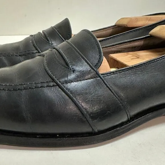 VERY GOOD Alden 681 Black Calf Full Strap Slip-On Penny Loafer 10.5 Narrow AA/B