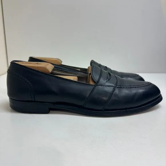 VERY GOOD Alden 681 Black Calf Full Strap Slip-On Penny Loafer 10.5 Narrow AA/B