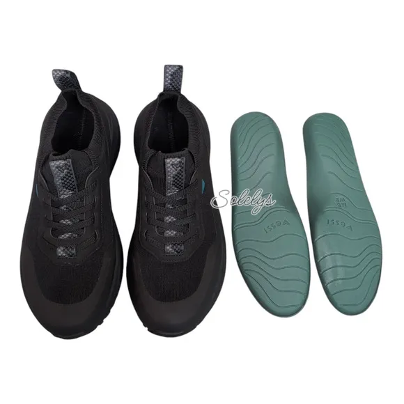 Vessi Stormburst Black Low Top Black Waterproof Dyma-Tex Knit Sneaker Womens 9