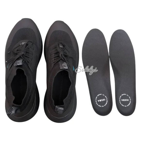 Vessi Stormburst Low Top Original Black Waterproof Lightweight Sneaker Mens 14