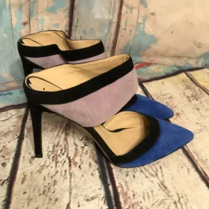 Via Spiga Womens Galena Pointed Toe Slip On Shoes Blue Sz 8.