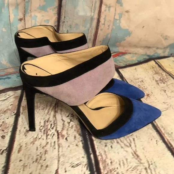Via Spiga Womens Galena Pointed Toe Slip On Shoes Blue Sz 8.