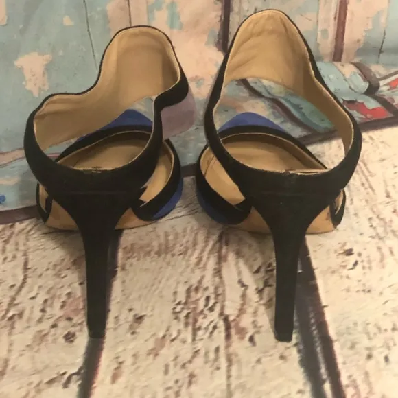 Via Spiga Womens Galena Pointed Toe Slip On Shoes Blue Sz 8.