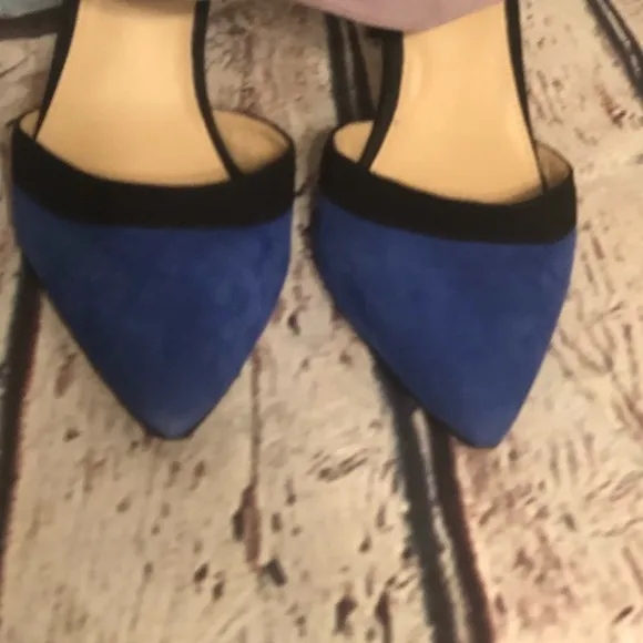 Via Spiga Womens Galena Pointed Toe Slip On Shoes Blue Sz 8.