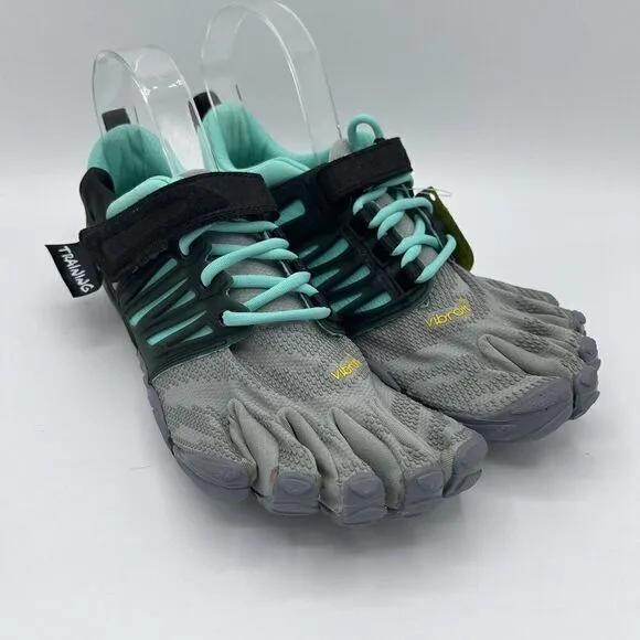 Vibram Five Fingers V-Train Cross Trainer Grey/Black/Aqua 18W6601 Wmn Size 7.5-8
