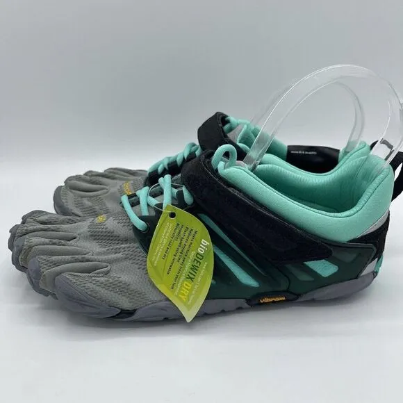 Vibram Five Fingers V-Train Cross Trainer Grey/Black/Aqua 18W6601 Wmn Size 7.5-8
