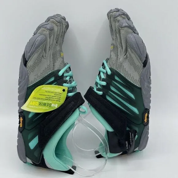 Vibram Five Fingers V-Train Cross Trainer Grey/Black/Aqua 18W6601 Wmn Size 7.5-8