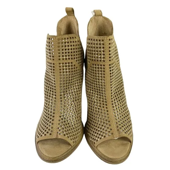 Vince Camuto Kiminni Open Toe Sparkle Leather Perforated  Bootie Womens Size‎ 8
