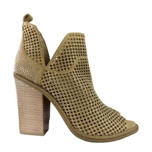 Vince Camuto Kiminni Open Toe Sparkle Leather Perforated  Bootie Womens Size‎ 8
