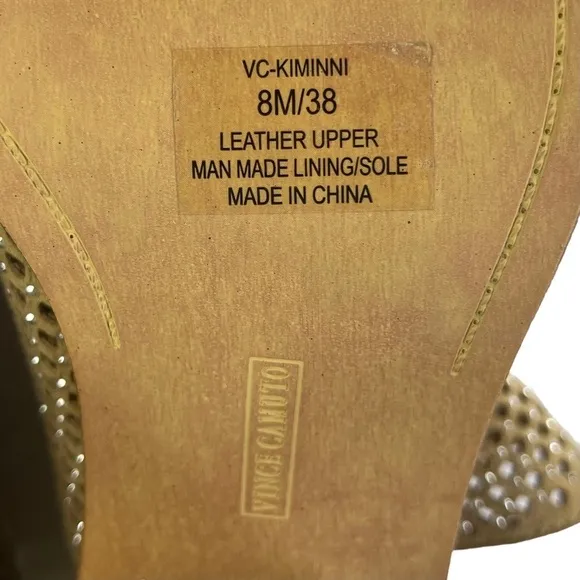 Vince Camuto Kiminni Open Toe Sparkle Leather Perforated  Bootie Womens Size‎ 8
