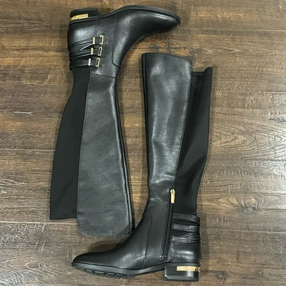 Vince Camuto VC-Printal Black Butter Calf Leather Boots Size 6.5 Women