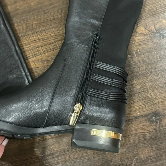 Vince Camuto VC-Printal Black Butter Calf Leather Boots Size 6.5 Women