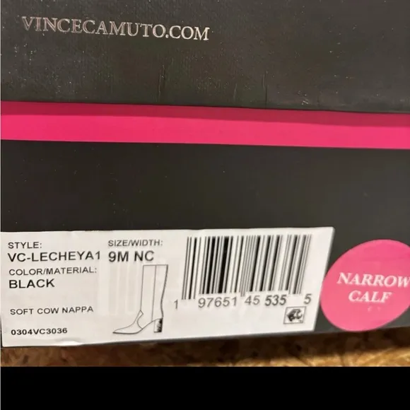 Vince Camuto Women’s Lecheya Black Knee High Boots, Size 9M, Narrow Calf