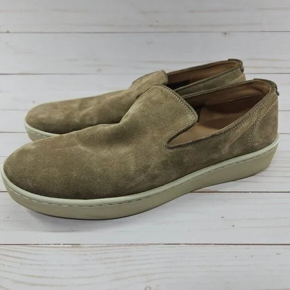 Vince Mens Size 9.5 EU 43 Beige Tan Suede Leather Slip‎ On Sneaker Shoes