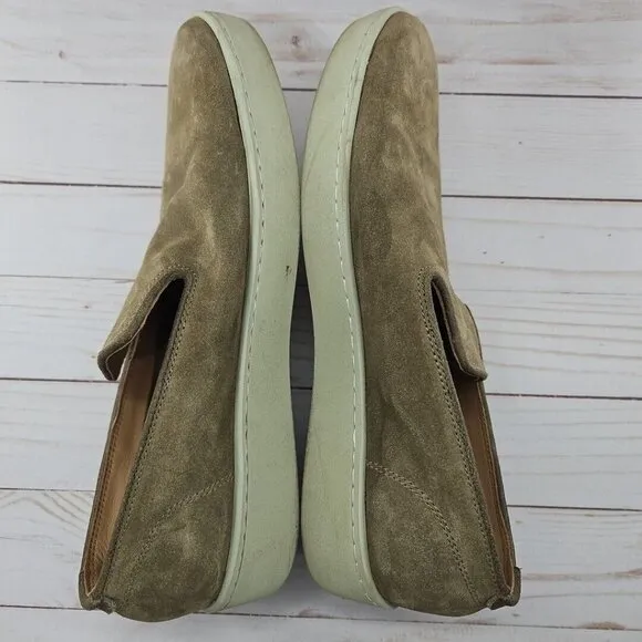 Vince Mens Size 9.5 EU 43 Beige Tan Suede Leather Slip‎ On Sneaker Shoes