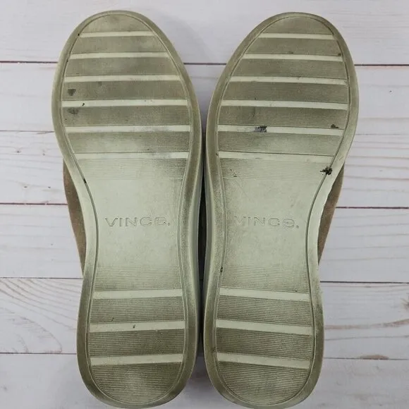 Vince Mens Size 9.5 EU 43 Beige Tan Suede Leather Slip‎ On Sneaker Shoes