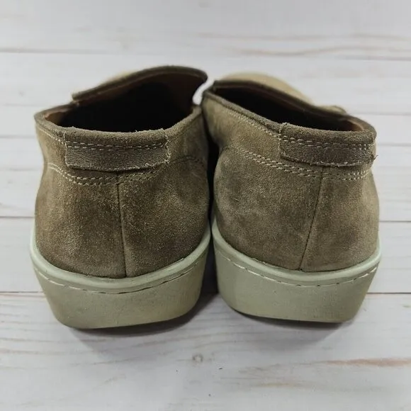 Vince Mens Size 9.5 EU 43 Beige Tan Suede Leather Slip‎ On Sneaker Shoes