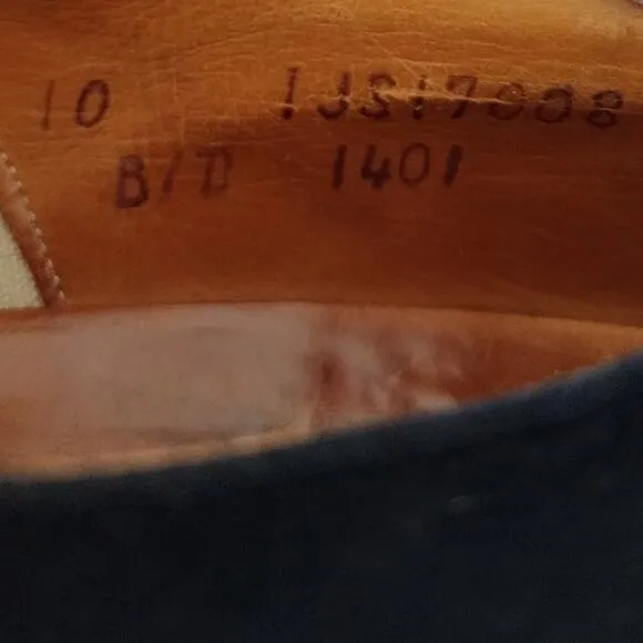 Vintage 1940's Stetson Old Masters Saratoga Dark Blue Suede Cap-Toe Oxford Shoes