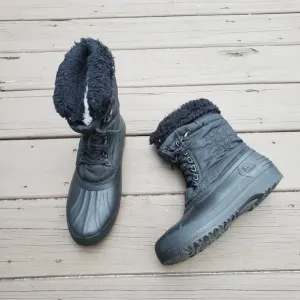 Vintage 90s y2k Sorel Black Snowflake Embroidered Waterproof Snow Winter Boots