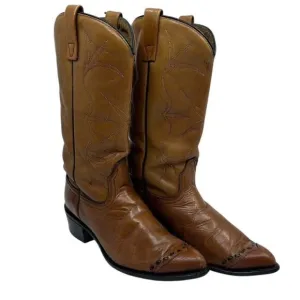Vintage Acme Boots Cowgirl Brown Leather Heel Women sz. 7C Style 77236 USA