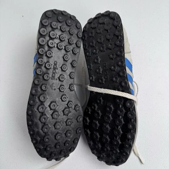 Vintage Adidas TRX Competition Running Shoes Germany 3 Stripes White Blue 8.5