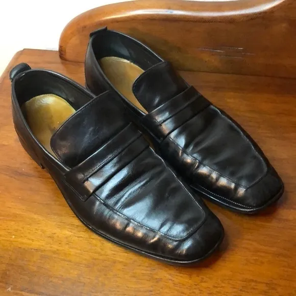 Vintage Cole Haan Black Leather Loafers Casual Dress Shoes