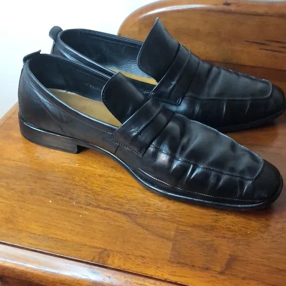 Vintage Cole Haan Black Leather Loafers Casual Dress Shoes