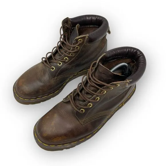 Vintage Dr. Doc Martens England 939 Brown Leather Ben Crazy Horse Men Boots US 8