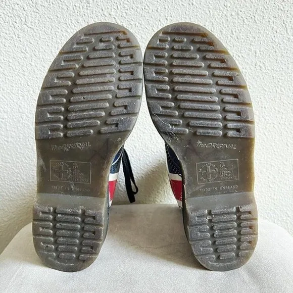 Vintage Dr Martens 1460 Boots Made in England Bull Dog Union Jack 38