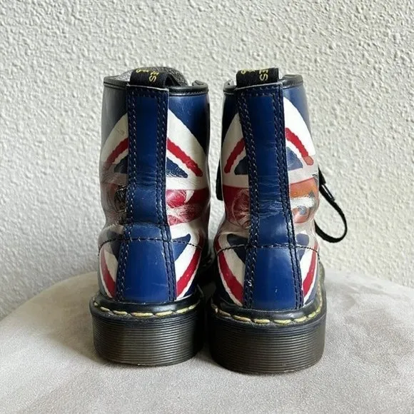 Vintage Dr Martens 1460 Boots Made in England Bull Dog Union Jack 38