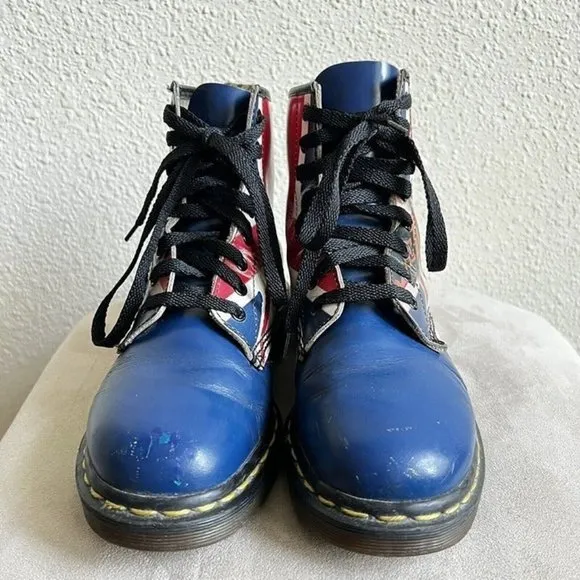 Vintage Dr Martens 1460 Boots Made in England Bull Dog Union Jack 38