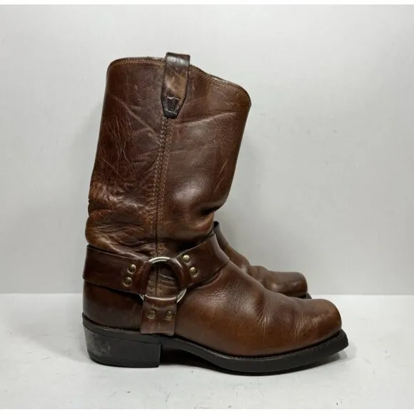 Vintage Durango Biker Harness Boots Brown Leather Men’s Size 8.5 D Made In USA