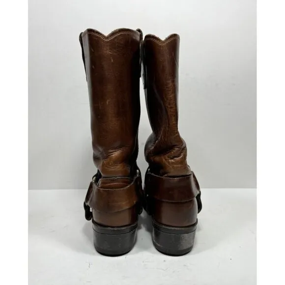Vintage Durango Biker Harness Boots Brown Leather Men’s Size 8.5 D Made In USA