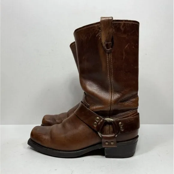 Vintage Durango Biker Harness Boots Brown Leather Men’s Size 8.5 D Made In USA