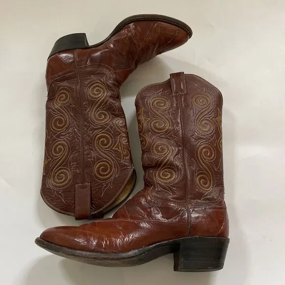Vintage‎ Exotic Justin Cowboy Boots Men’s 8.5D Western Style 8207 Country Rodeo